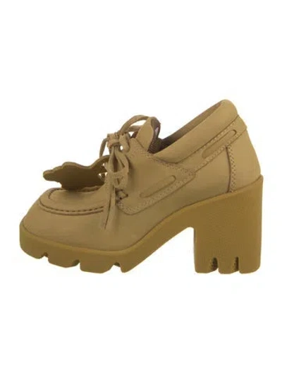 Pre-owned Burberry Suede Lace-up Boots In Neutral