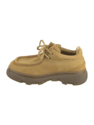 Pre-owned Burberry Suede Lace-up Boots In Neutral
