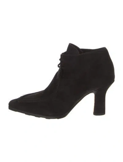 Pre-owned Burberry Suede Lace-up Boots W/ Tags In Black