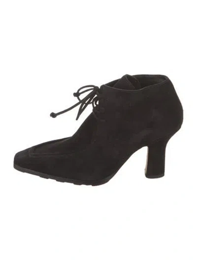 Pre-owned Burberry Suede Lace-up Boots W/ Tags In Black