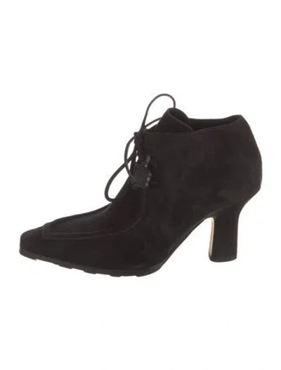 Pre-owned Burberry Suede Lace-up Boots W/ Tags In Black