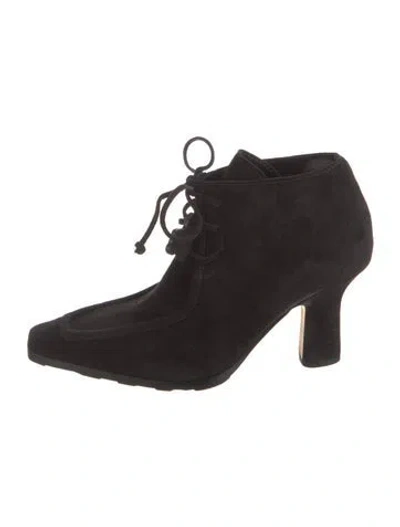 Pre-owned Burberry Suede Lace-up Boots W/ Tags In Black