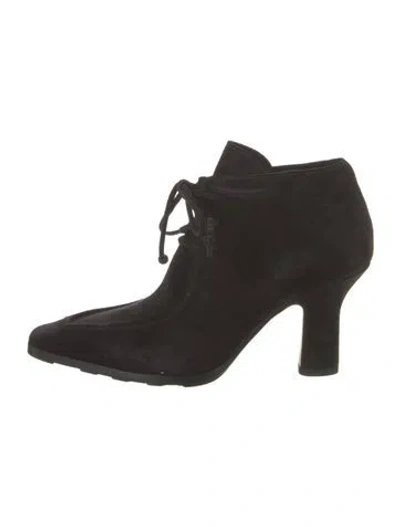 Pre-owned Burberry Suede Lace-up Boots W/ Tags In Black