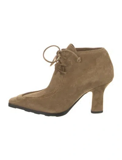 Pre-owned Burberry Suede Lace-up Boots W/ Tags In Brown