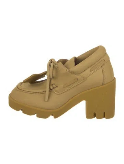 Pre-owned Burberry Suede Lace-up Boots In Yellow