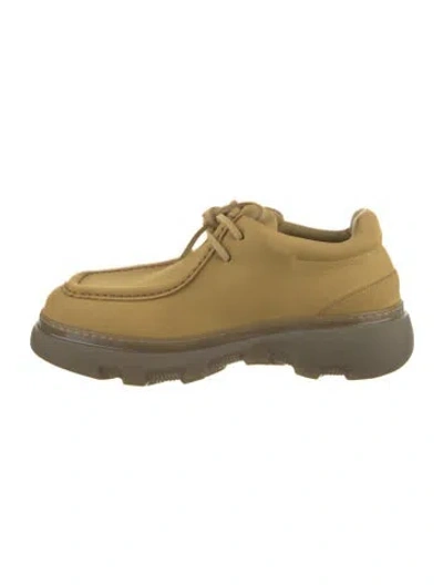 Pre-owned Burberry Suede Lace-up Boots In Yellow