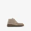 Burberry Suede Log Boots In Hunter