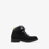 Burberry Suede Ankle Boots Padded Collar In Black