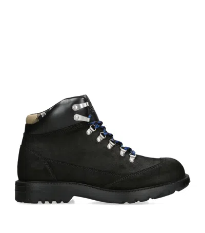 Burberry Suede Moor Hiking Boots In Black