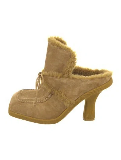 Pre-owned Burberry Suede Mules In Brown