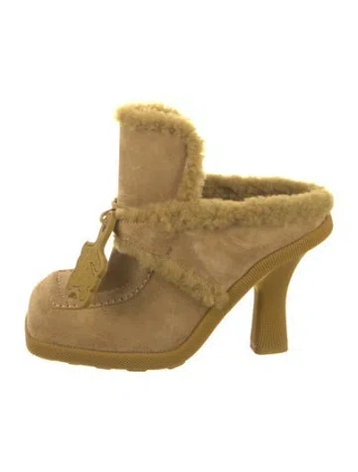Pre-owned Burberry Suede Mules In Brown