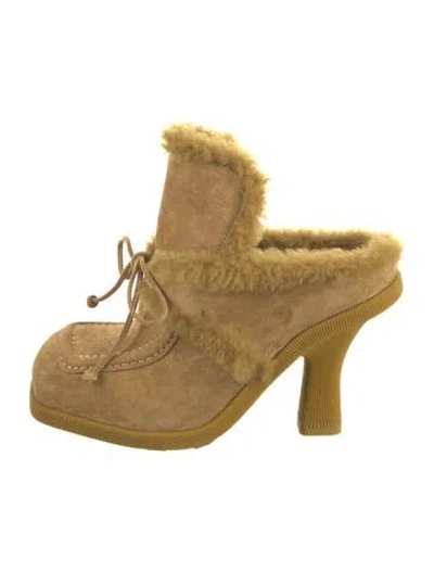 Pre-owned Burberry Suede Mules In Brown