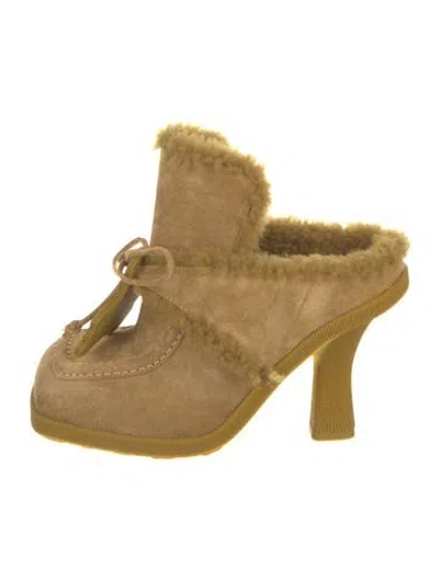 Pre-owned Burberry Suede Mules In Brown