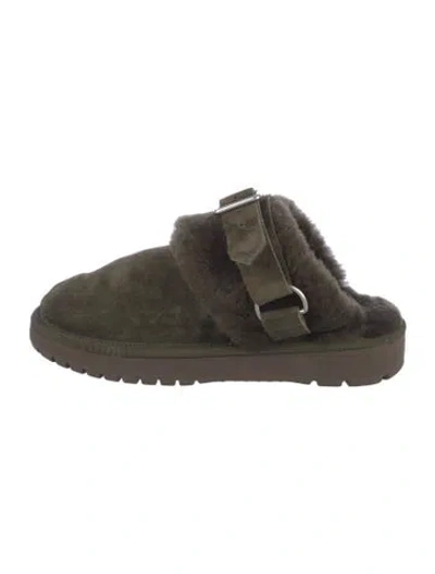 Pre-owned Burberry Suede Mules In Green