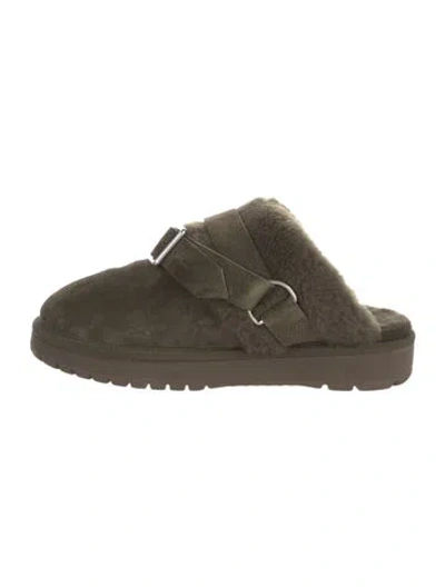 Pre-owned Burberry Suede Mules In Green