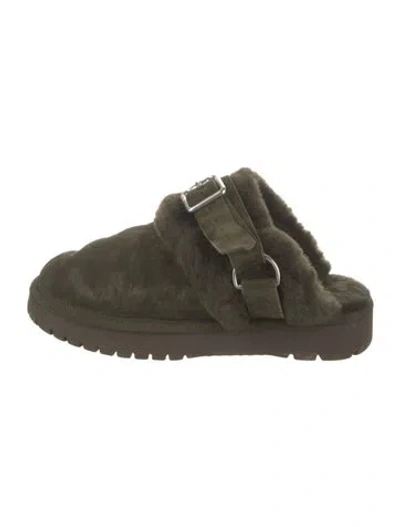 Pre-owned Burberry Suede Mules In Green