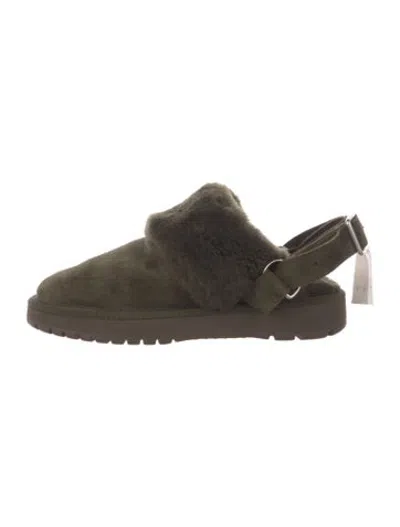 Pre-owned Burberry Suede Mules In Green