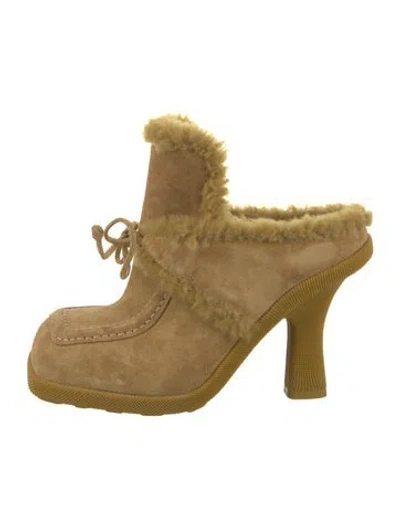 Pre-owned Burberry Suede Mules In Neutral