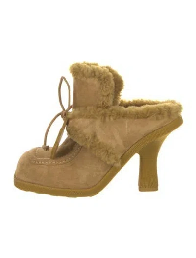 Pre-owned Burberry Suede Mules In Neutral
