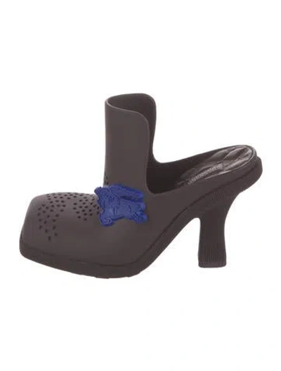 Pre-owned Burberry Suede Mules In Purple