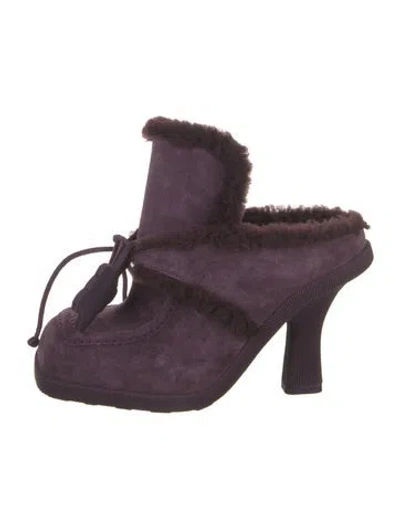 Pre-owned Burberry Suede Mules In Purple