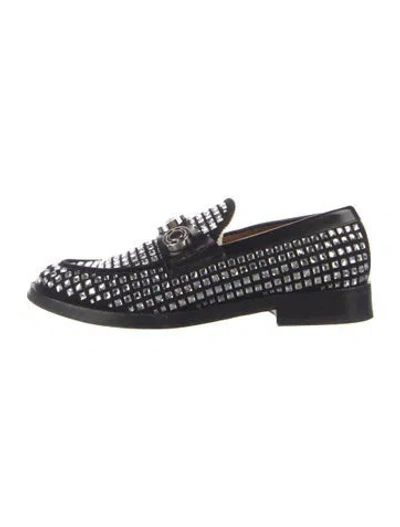 Pre-owned Burberry Suede Patterned Loafers In Black