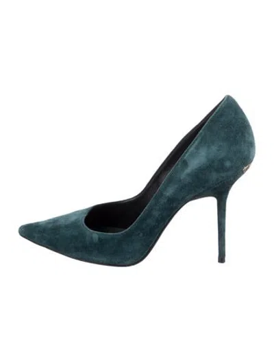 Pre-owned Burberry Suede Pumps In Blue