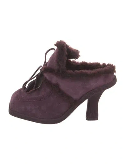 Pre-owned Burberry Suede Pumps In Purple