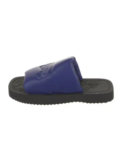 Pre-owned Burberry Suede Slides In Blue