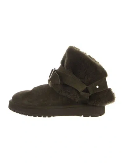 Pre-owned Burberry Suede Snow Boots In Green