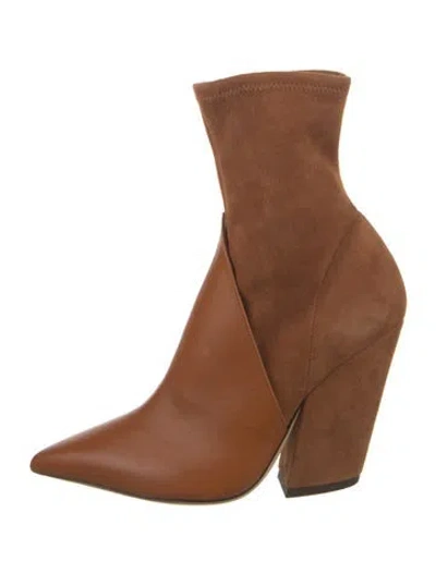 Pre-owned Burberry Suede Sock Boots In Brown