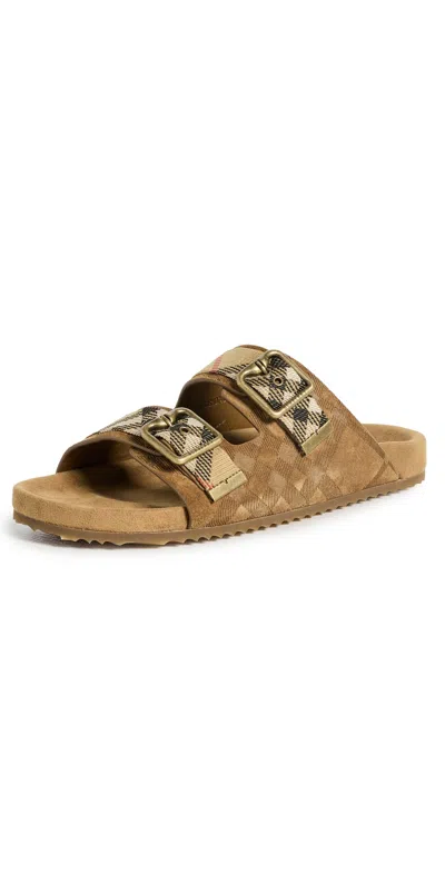 BURBERRY SUEDE URCHIN SANDALS JUTE