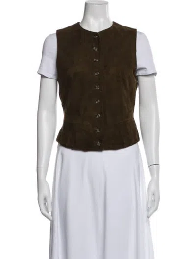 Pre-owned Burberry Suede Vest In Brown
