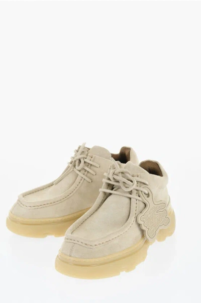 BURBERRY SUEDE WALLABEE SHOES WITH RUBBER SOLE