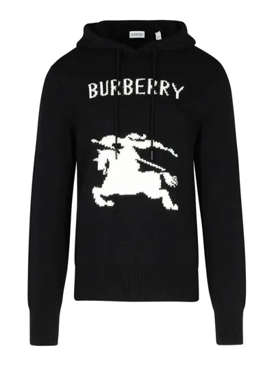 BURBERRY BLACK WOOL BLEND SWEATER