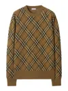 Burberry Brown Check Jumper In Wool And Mohair In Black