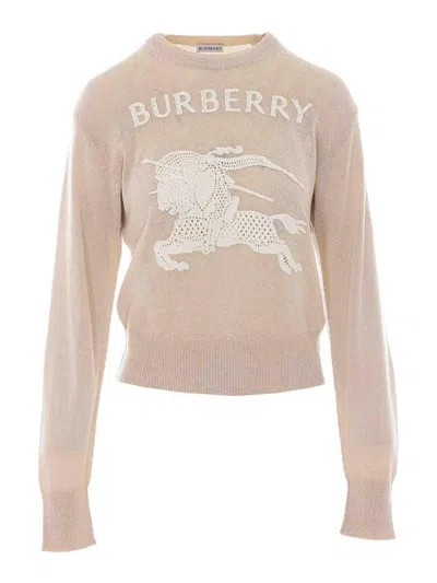 Burberry Beige And White Sweater In Neutral