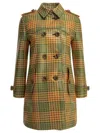 Burberry Summerside Check Yellow Polyester Nylon Trench Coat In Multi