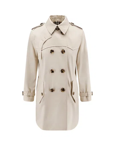 Burberry Cotton Trench Coat Straps Buckles Epaulettes In Neutral
