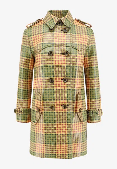 Burberry Summerside Madras Check Trench Coat In Multicolor