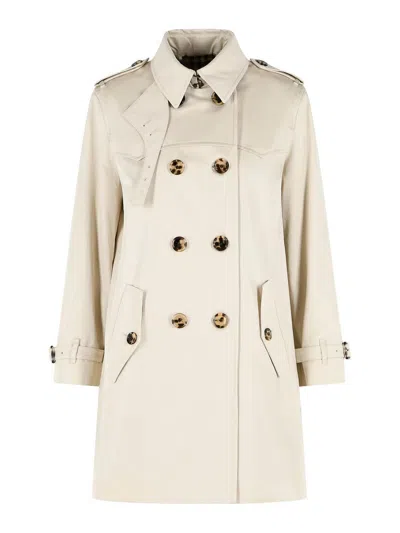 Burberry Summerside Short Trench Coat In Gabardine In Neutral
