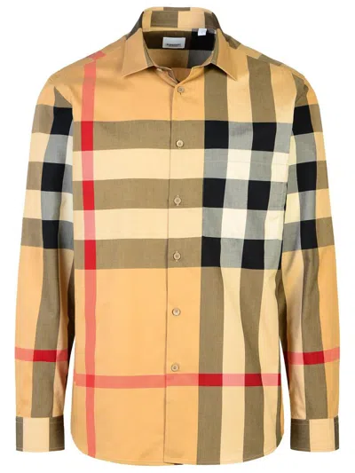 BURBERRY BURBERRY 'SUMMERTON' BEIGE COTTON SHIRT