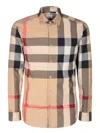 BURBERRY SUMMERTON CHECK MOTIF BEIGE SHIRT