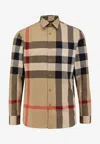 Burberry Summerton Long-sleeved Check Shirt In Brown