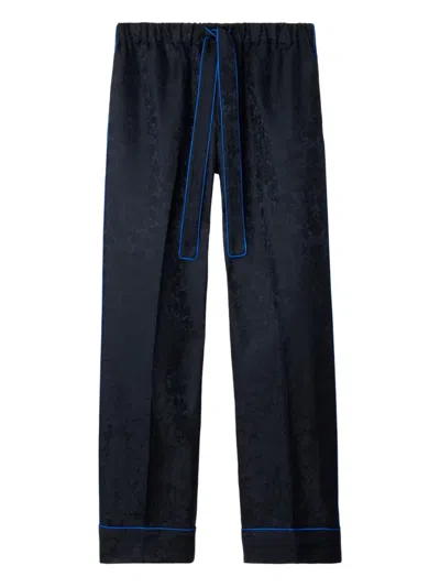 Burberry Sunflower Silk Pyjama Trousers In Black