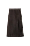 Burberry Sunflower Pleated Silk Skirt In Black