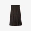 Burberry Sunflower Pleated Silk Skirt In Brown