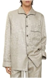 Burberry Sunflower Silk Pyjama Shirt In Gray