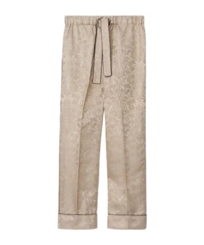 Burberry Sunflower Silk Pyjama Trousers In Gold