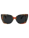 Burberry Womens Grey Be4393 Meryl Cat-eye Checked Acetate Sunglasses In Brown